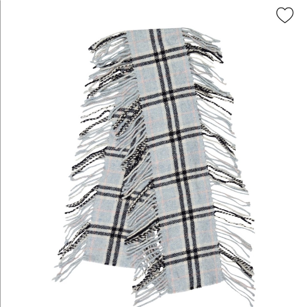 Burberry wool check happy fringe scarf
